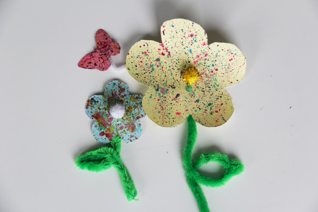Bunte Blumen Basteln mit Kindern